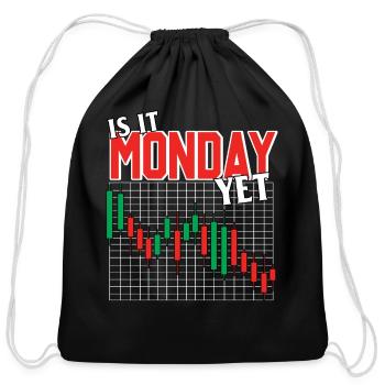 It Is Just Monday - Cotton Drawstring Bag - black - Front