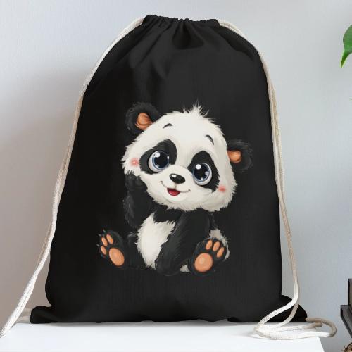 Blushing Baby Panda - Cotton Drawstring Bag
