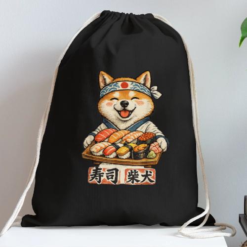 Funny Shiba Inu Sushi Kawaii Dog Tee - Cotton Drawstring Bag