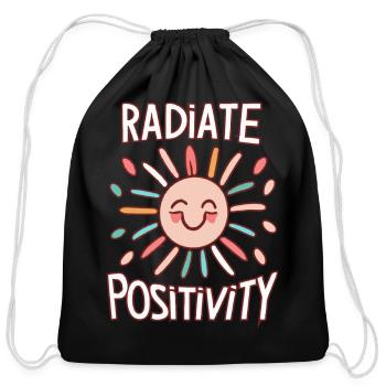 Radiate Positivity 08 - Cotton Drawstring Bag - black - Front