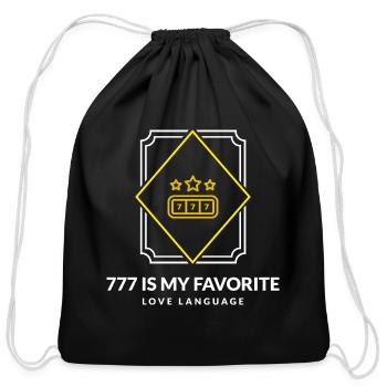 777_Is_my_favorite_love_language - Cotton Drawstring Bag - black - Front