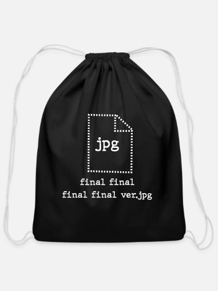 Funny graphic designer draft - Cotton Drawstring Bag - black