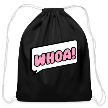 woah surprise - Cotton Drawstring Bag - black - Front