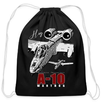 Fairchild A-10 Thunderbolt II Warthog - Cotton Drawstring Bag - black - Front