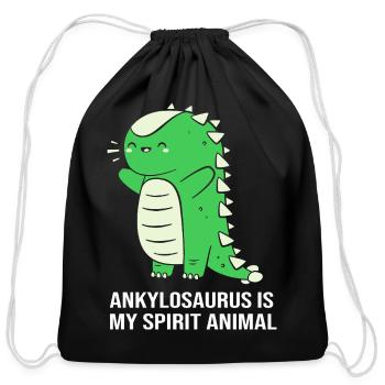 Ankylosaurus Dinosaur Prehistoric Lizard - Cotton Drawstring Bag - black - Front