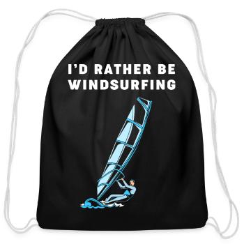 Windsurfer Water Sports Windsurfing - Cotton Drawstring Bag - black - Front