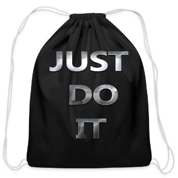 Just Do It - Cotton Drawstring Bag - black - Front