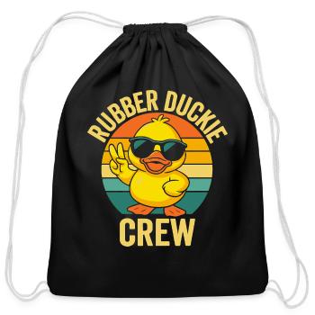 Rubber Duckie Crew Retro Peace Sign - Cotton Drawstring Bag - black - Front
