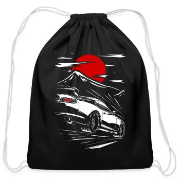 Toyota Supra MKIV - Cotton Drawstring Bag - black - Front