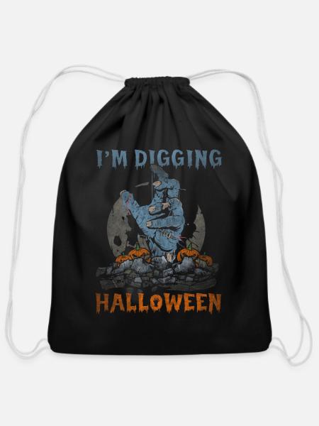 I'm Digging Halloween - Cotton Drawstring Bag - black