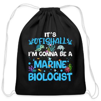 Future Marine Biologist Ocean Saver - Cotton Drawstring Bag - black - Front