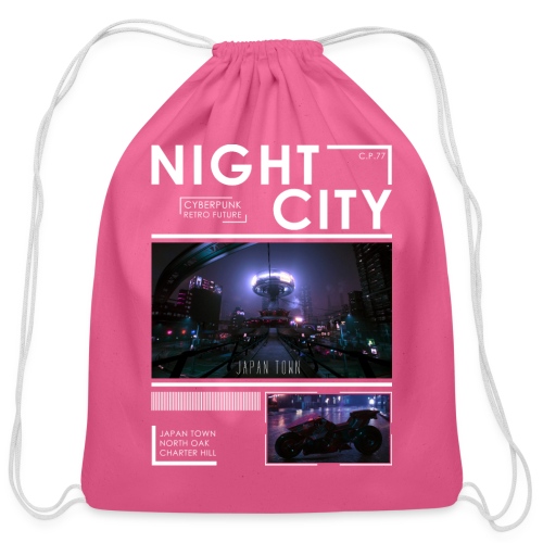 Night City Japan Town - Cotton Drawstring Bag
