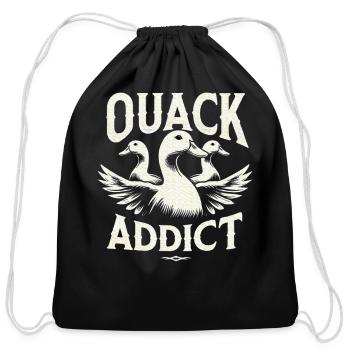 Quack Addict Duck Lover Ducky rubber duck - Cotton Drawstring Bag - black - Front