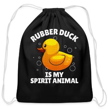 Rubber Duck Art Rubber Ducky Duck Lover - Cotton Drawstring Bag - black - Front