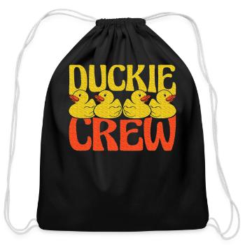 Rubber Duckie Crew Duckling Yellow Rubber Duck - Cotton Drawstring Bag - black - Front