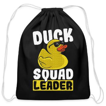 Rubber Duckie Squad Leader Rubber Duck - Cotton Drawstring Bag - black - Front
