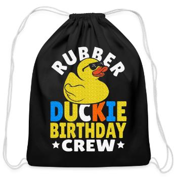Rubber Ducky Birthday Crew Birthday Rubber - Cotton Drawstring Bag - black - Front