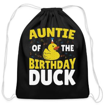 Rubber Ducky Happy Birthday Aunt Of The Rubber - Cotton Drawstring Bag - black - Front
