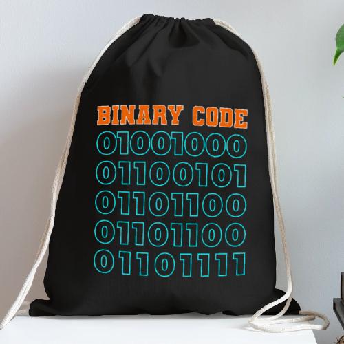 Say Hello in Binary code - Cotton Drawstring Bag