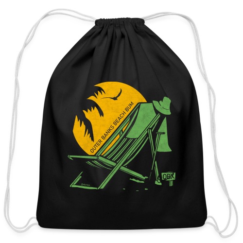 Outer Banks Beach Bum OBX Sea Green Vintage - Cotton Drawstring Bag