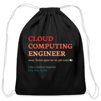 Cloud Computing Engineer Definition Retro Computer - Cotton Drawstring Bag - black - Front