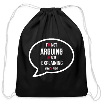 Assertive Quote Speech Bubble Design - Cotton Drawstring Bag - black - Front