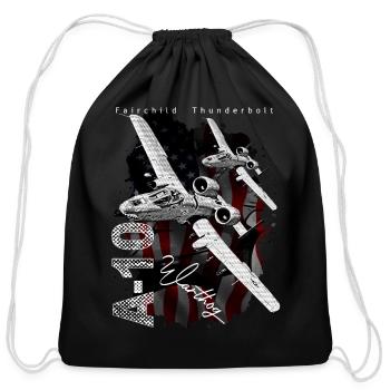 Fairchild A-10 Thunderbolt II Warthog - Cotton Drawstring Bag - black - Front