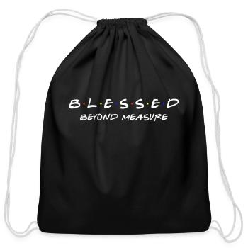 Blessed Christian Beyond Measure - Cotton Drawstring Bag - black - Front
