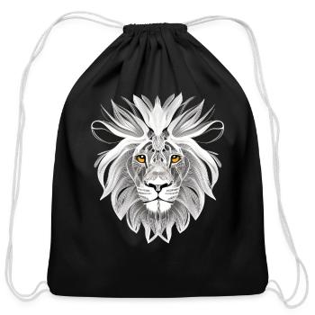 Leo Art Design Portrait Illustration - Cotton Drawstring Bag - black - Front