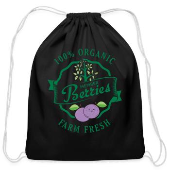Organic Member Berries - Cotton Drawstring Bag - black - Front