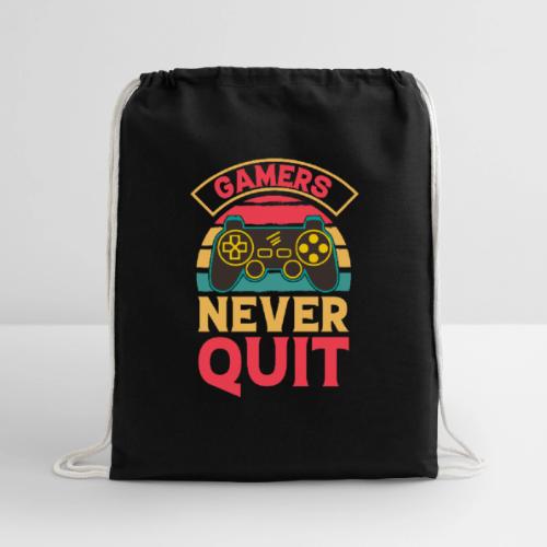 Gamers Never Quit Tee - Cotton Drawstring Bag