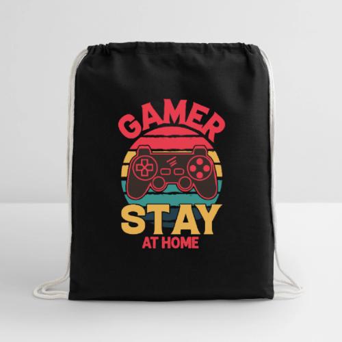 Gamers Stay at Home - Cotton Drawstring Bag