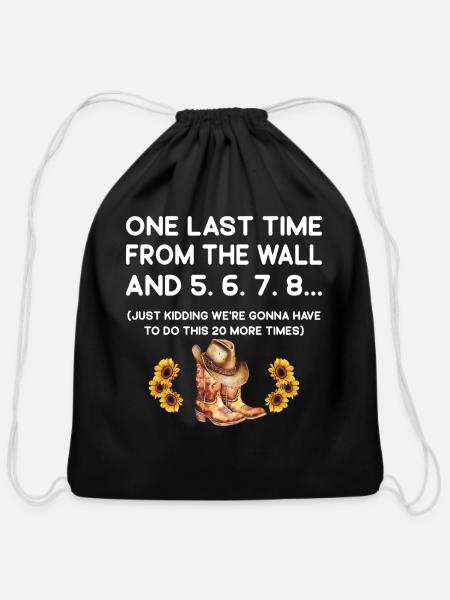 Line Dancing Funny Line Dance - Cotton Drawstring Bag - black