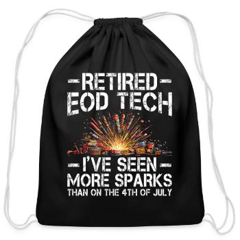 Bomb Squad Technician Funny Fireworks - Cotton Drawstring Bag - black - Front