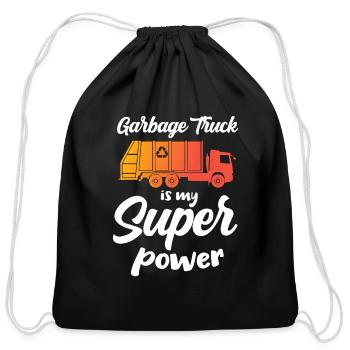 Garbage Truck Recycling Garbage Vehicles - Cotton Drawstring Bag - black - Front