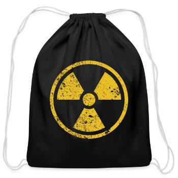 Radiation warning rusted symbol - Cotton Drawstring Bag - black - Front