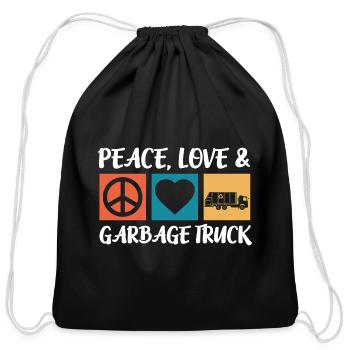 Garbage Truck Recycling Garbage Garbage Vehicles - Cotton Drawstring Bag - black - Front
