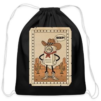 Desert Beep Cowboy Gadget - Cotton Drawstring Bag - black - Front