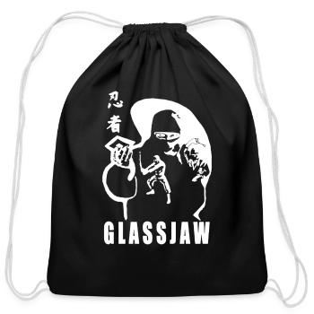GLASSJAW ninja T Shirt - Cotton Drawstring Bag - black - Front