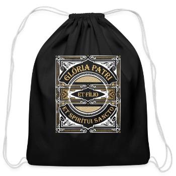 Gloria Patri Glory Be To God Catholic Prayer Latin - Cotton Drawstring Bag - black - Front