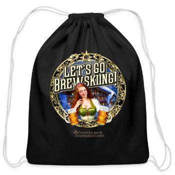 Après Ski Brewskiing - Cotton Drawstring Bag - black - Front
