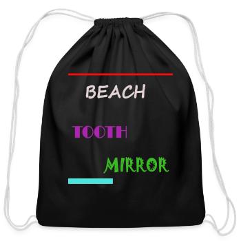 BEACH TOOTH MIRROR - Cotton Drawstring Bag - black - Front