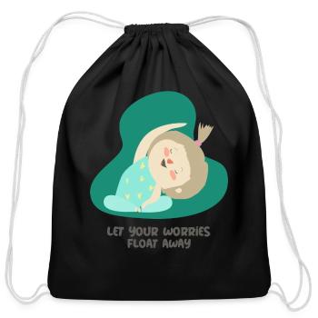 Let Your Worries Float Away - Cotton Drawstring Bag - black - Front