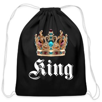 King - Cotton Drawstring Bag - black - Front