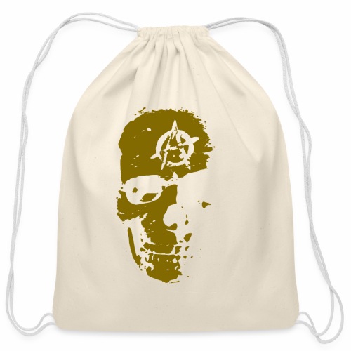 Anarchy Skull Gold Grunge Splatter Dots Gift Ideas - Cotton Drawstring Bag