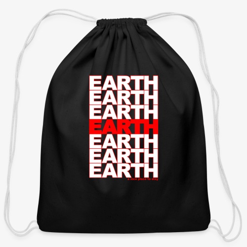 earth - take out - Cotton Drawstring Bag
