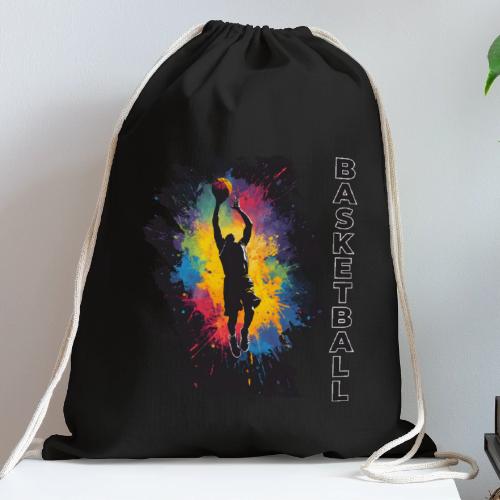 High Energy Basketball Paint Splatter Art - Cotton Drawstring Bag