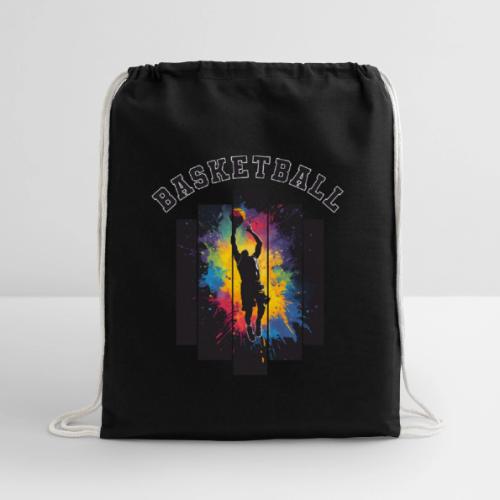 Basketball Slam Dunk Splash Design - Cotton Drawstring Bag