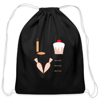 To Bake - Cotton Drawstring Bag - black - Front