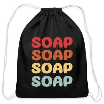 Soap - Cotton Drawstring Bag - black - Front